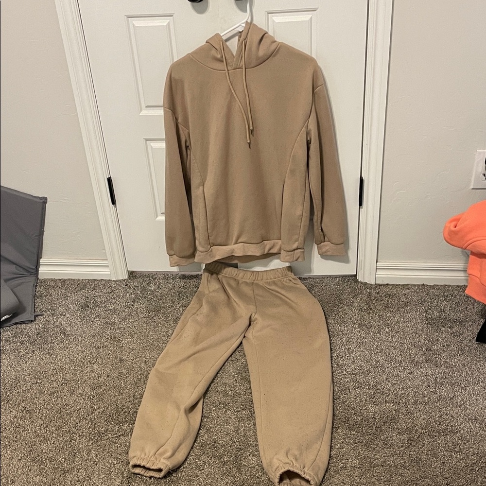 Cozy Tan Hoodie and Jogger Set